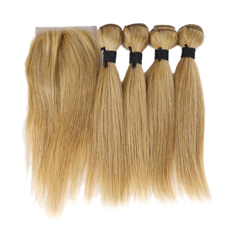 Ombre Color Cheap Price Human Hair Bundles with Lace Closure Pack