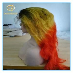High Quality Hot Sales Omber Color Human Hair Silk Base Lace Wigs with Factory Price Wig-052
