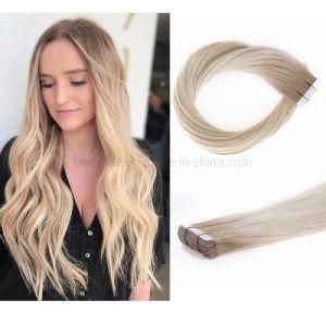 R#12-60 Tape Hair Extension Remy PU Skin Weft 9A Mongolian Raw Virgin Human Hair