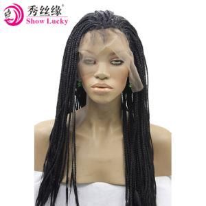 Synthetic Lace Front Wigs Braided Box Braids Wig High Temperature Fiber 3X Twist Braid Adjustable Wig