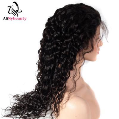 Factory Price Wholesale Unprocessed 100% Water Wave Lace Front Wig