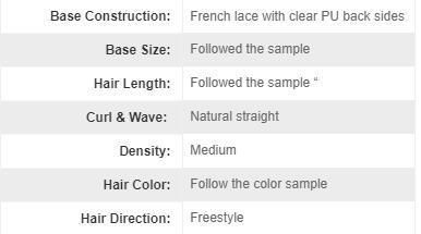 Women’ S Hair System French Lace with Clear PU Back Sides Q6 613 Blond Long Hair