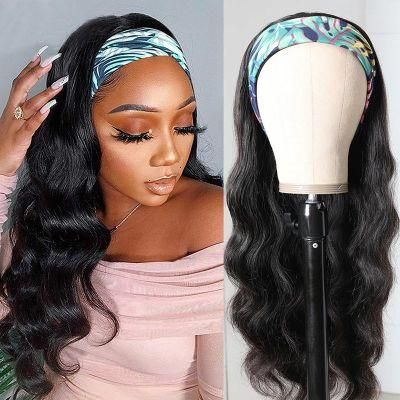 Kbeth Human Hair Headband Wig for Black Woman 2021 Fashion Natural Virgin Brazilian Custom Body Wave Wigs Wholesale