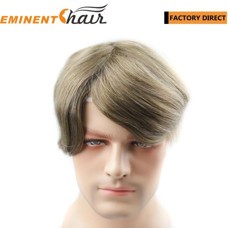 Human Hair Lace Front Skin Stock Men′ S Hair Replacement