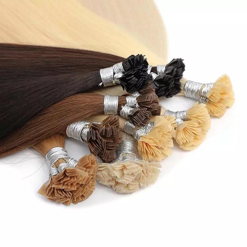 0.8g/S 16" 18" 20" 100% Remy Huma Pre Bonded Flat Tip Hair Extension Straight Capsules Keratin Fusion Hair 40g/PAC