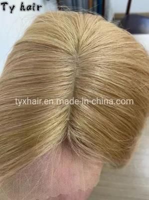 Blonde Color Comfort and Style Combined 4*4 Silk Top Hand Tied Lace Large Cap Remy Hair Wigs Chinese for White Women