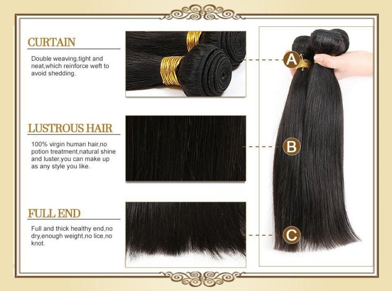 Free Sample 100% Unprocessed 10A Grade Raw Virgin Cuticle Aligned Hair
