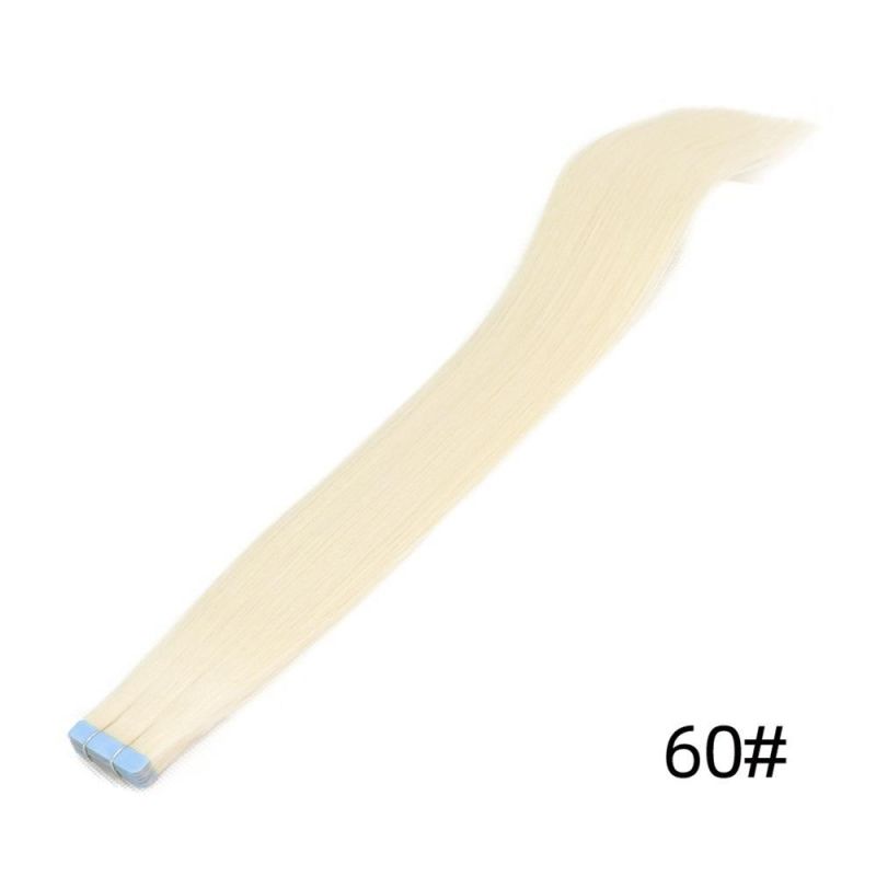 Human Hair Tape Extensions European Natural Seamless Skin Weft 16" Black Brown Blonde 100% Virgin Remy Hair 10 PCS
