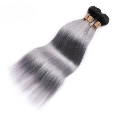 Hot Selling Fast Delivery Machine Weft 1b/Grey Straight Hair with Closure No Chemical Treated Brazilian Human Hair