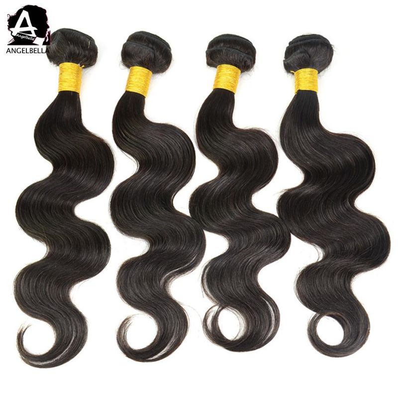 Angelbella Raw Indian Virgin Human Hair Body Wave Remy Hair Weaving