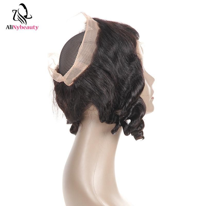 Brazilian Virgin Hair Loose Wave 360 Lace Frontal Closure with Bundle