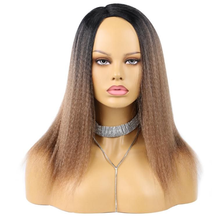 China Cheap Wigs Wholesale Yaki Straight Short Synthetic Hair Wig