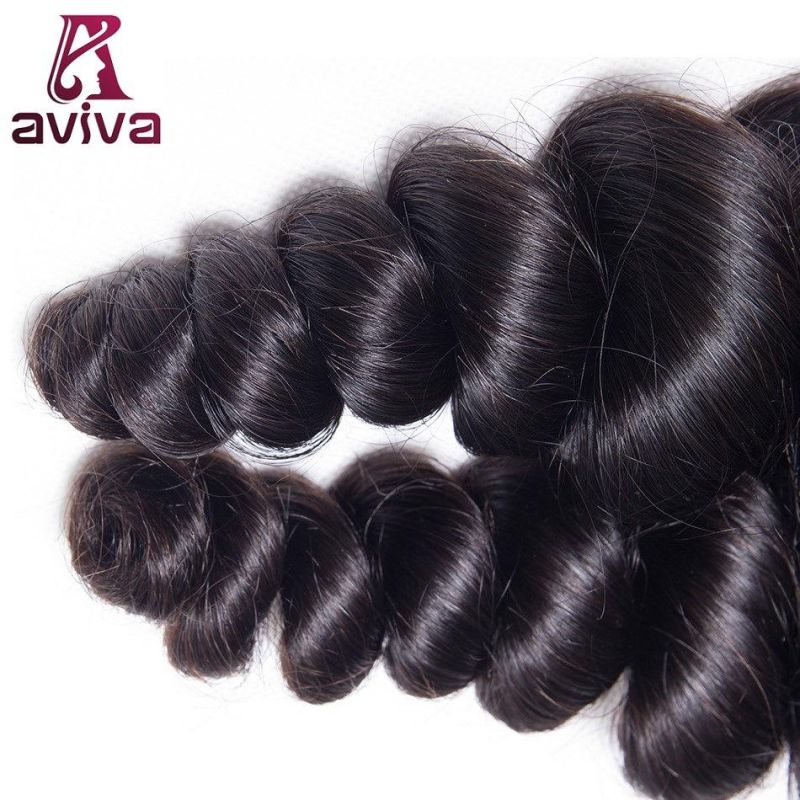Brazilian Loose Hair Closure 4"X4"Natural Color with Baby Hair Bleached Knots Swiss Lace