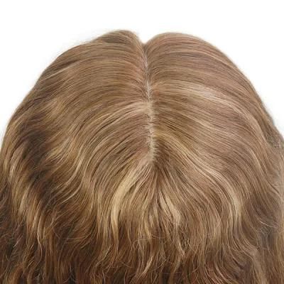 Human Hair Invisible Knots Silk Top Full Women Natural Hair Toupee
