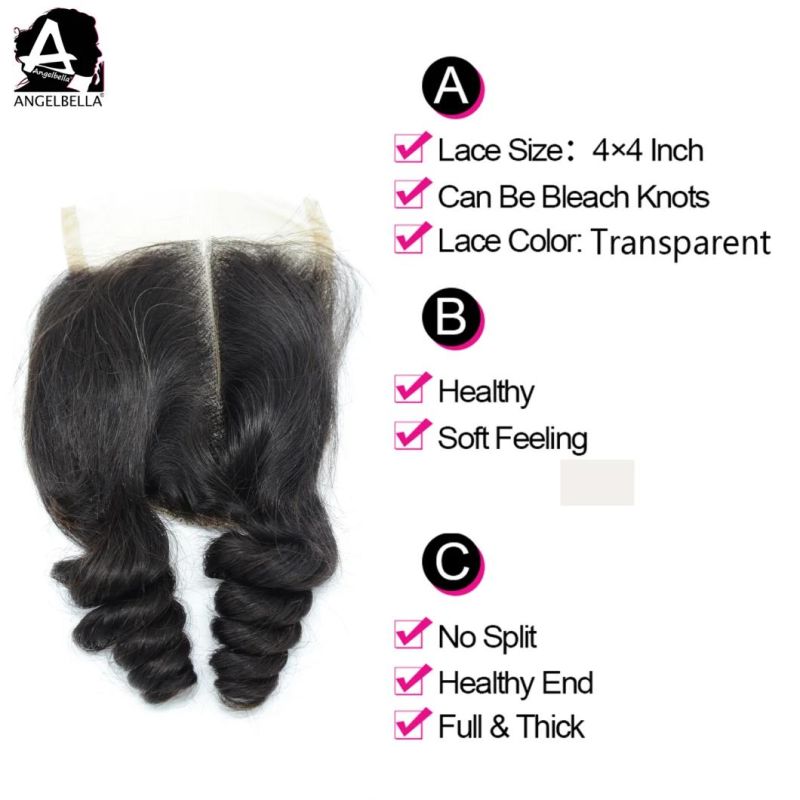 Angelbella Best Quality Virgin Human Hair Closure Suitable for Women