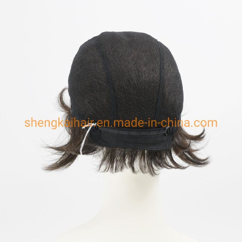 Wholesale Premium Quality Full Handtied Black Color Short Style Synthetic Hair Wigs for Women 529