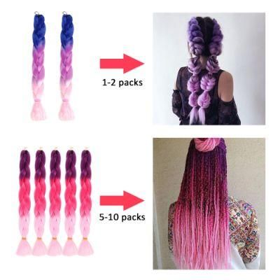 Kbeth Stretched Braiding Hair China Factory Supply Perm Yaki Jumbo Braids Synthetic Hair Extensions Easy Braid Hair Extension in Stock