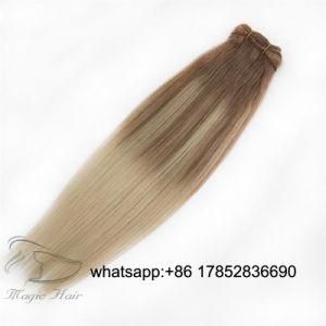 Clip in Hair Extensions Brazilian Human Hair Balayage 8/60 Straight Hair Extensions 7PCS Set Hair Extensions