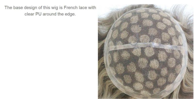 Luxury French Lace with PU Around Sides - High Quality Men′s Wigs