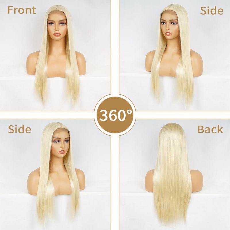 Wig Long Straight Human Hair Lace Front for Wigs