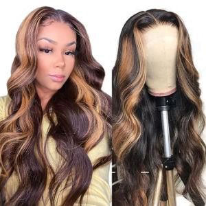 4&times; 4 Highlight Body Wave Lace Closure Wig