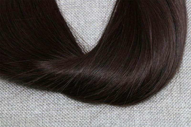 Virgin Human Hair Tape in Hair Extension 16inch 20PCS 2# Silky Straight Weaving