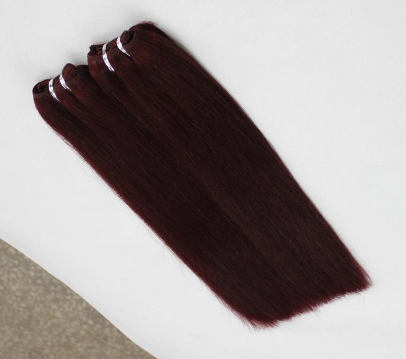 Brazilian Straight Human Hair Hair Bundles Red Color Remy Human Hair Weaving Bundles Extensions