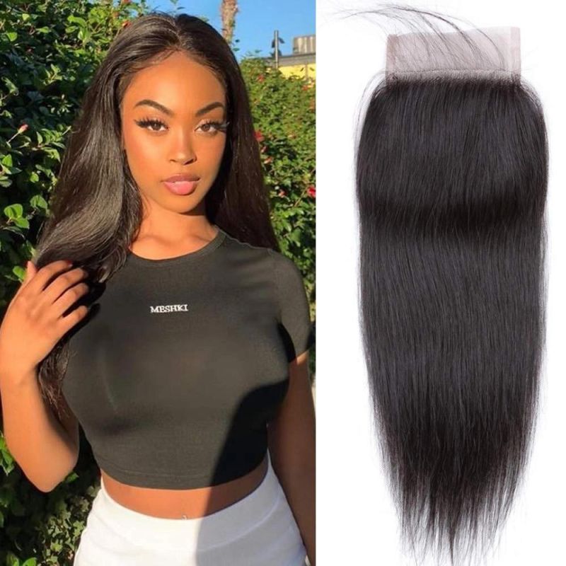 Kbeth Human Hair Toupees 4*4 for Sexy Women Gift Remy 100% Virgin 4X4 Middle Part Swiss Lace Frontal Cheap 16inch Straight Closure Direct Factory