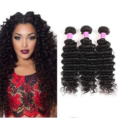 Luxuve Brazilian Human Hairs Deep Wave Bundles Natural Color Cuticle Aligned Human Hair Weave Bundles Hair Extension