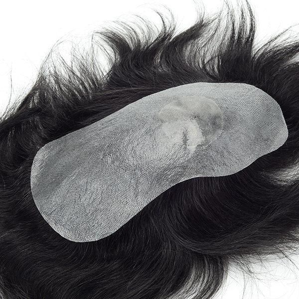V-Looped Hair with Injected Hair Crown Thin Skin Natural Toupee