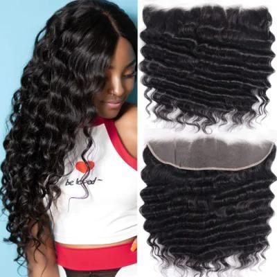 16inch Brazilian Loose Deep Wave 13X4 Lace Frontal, 100% Unprocessed Human Virgin Hair Loose Deep Curly Natural Color