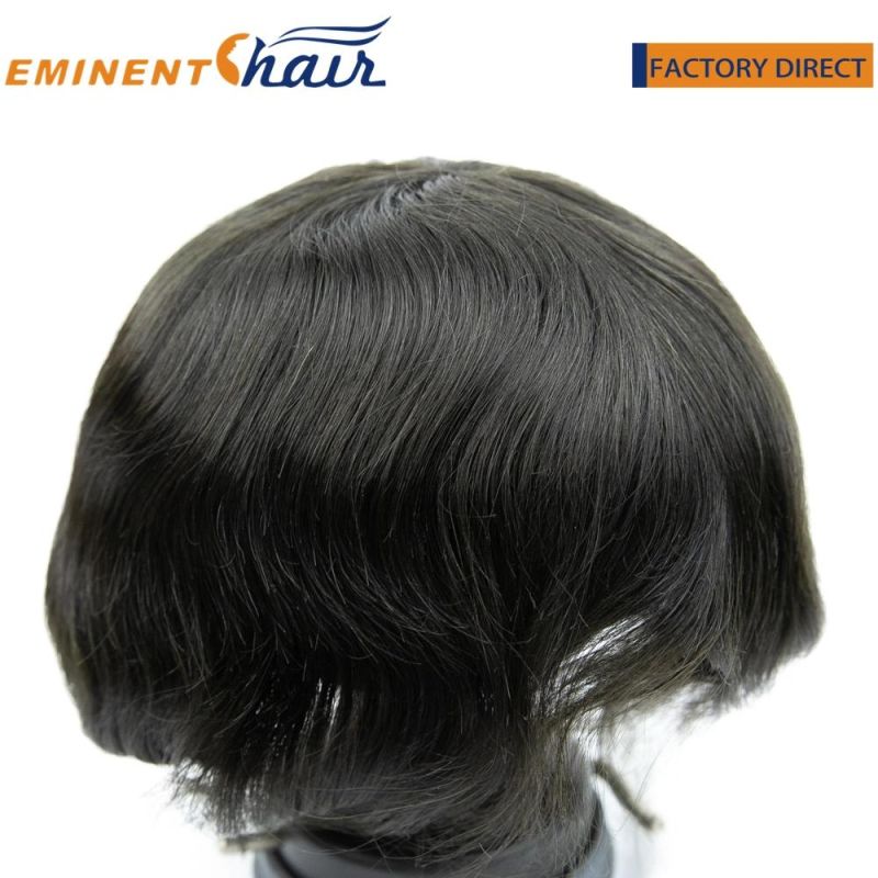 Instant Delivery Human Hair Mono with Lace Front Stock Toupee