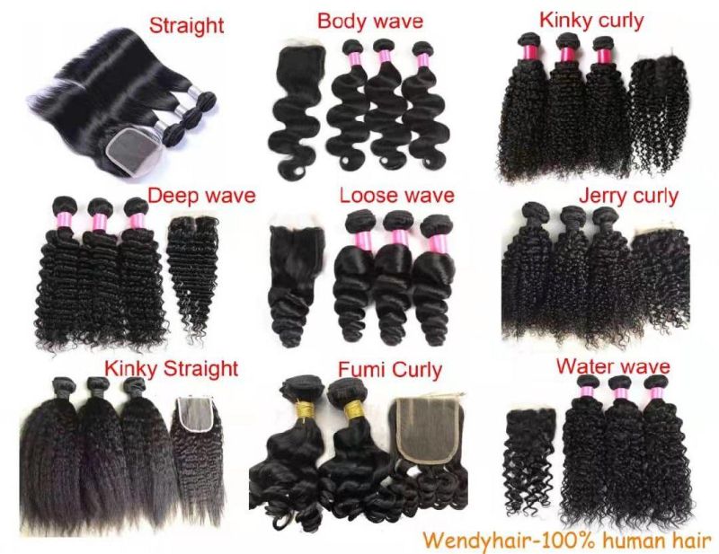 Raw Human Hair Bundles Wet and Wavy Bundles with Closure