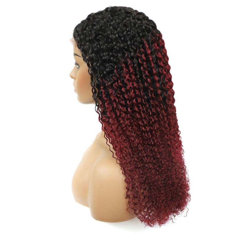 Kbeth Kinky Curly Lace Wig for Black Women Gift Summer Black Red Color 4X4 Human Bob Wigs Supplier