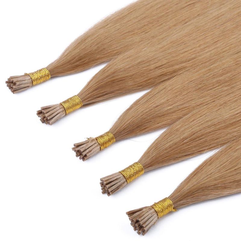 0.8g/S 16 Inch Real Remy Fusion Keratin I Tip Human Hair Extensions Silky Straight Professional Salon Stick Hair
