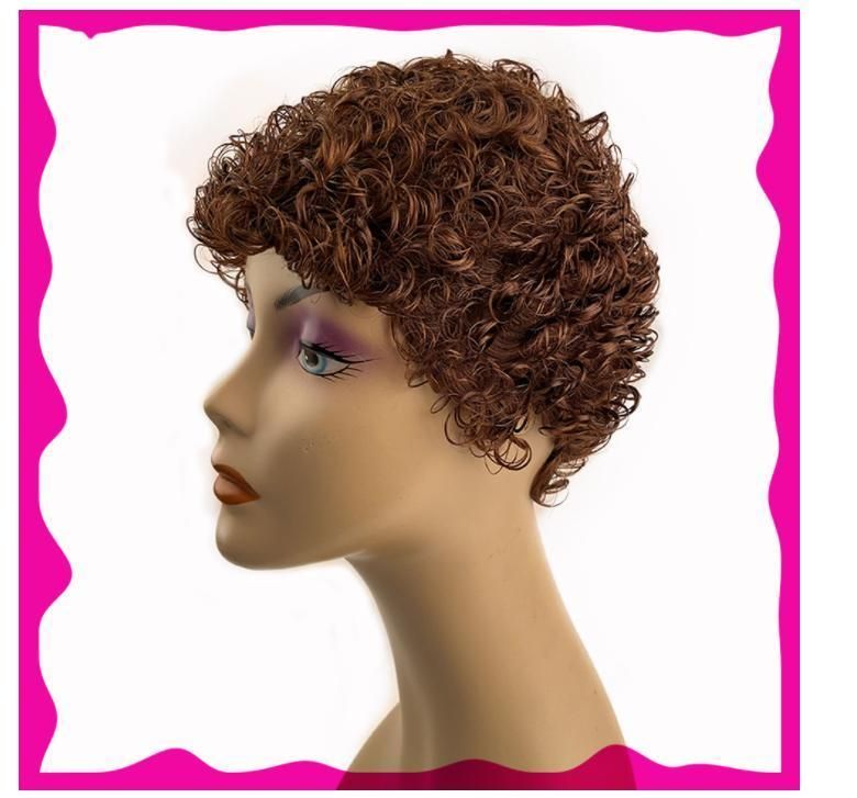 150% Short Curly Human Hair Wigs Pixie Cut for Black Women Natural Black Glueless Afro Kinky Curly Wig Dropshipping Wholeslae
