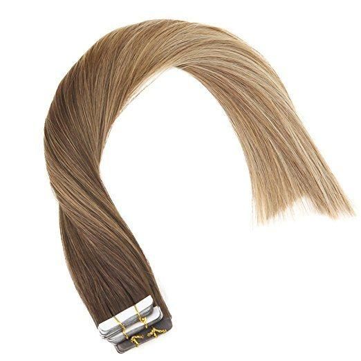 100% Human Hair Extension PU Tape in Hair Extension (AV-TP14-4/6/22)