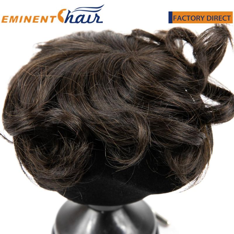 Remy Hair Fine Mono with Black PU Edge Topper with Clips
