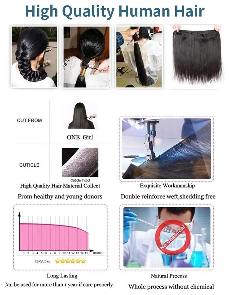 Kbeth Straight Hair with Closure 8A Grade Brazilian Hair Bundles Human Weave Hair