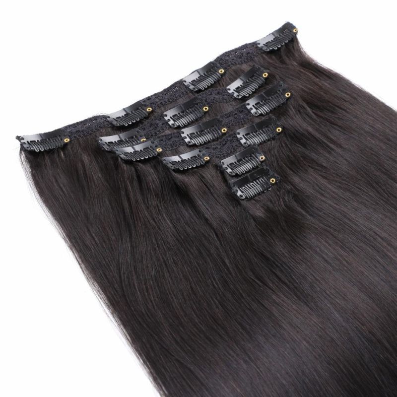 Wholesale Double Drawn 100% Remy Human Hair 7-12 Piece Set Clip in Human Hair Extension