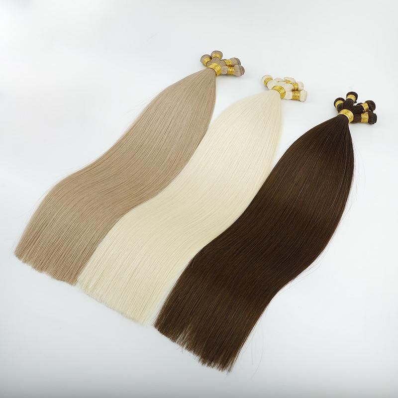 Full Cuticle Double Drawn Remy Hand Tied Weft, Factory Natural Soft 100% Human Hair Products.