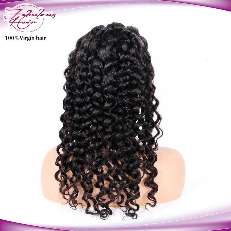 Pre Plucked Brazilian Human Hair Deep Wave Lace Frontal Wig