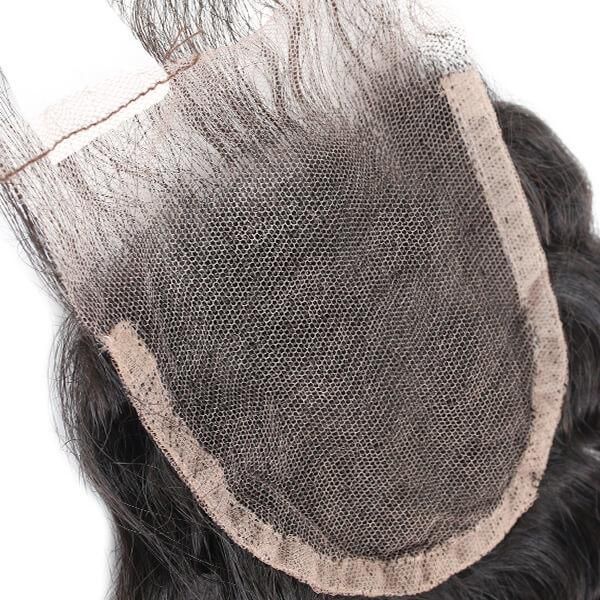 Swiss Lace Monowith Black Curl Hairpiece