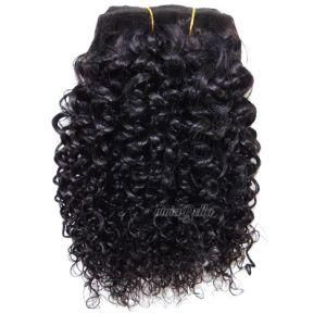 Indian Jerry Curly Natural Black Clip in Human Hair Extensions6Brazilian Jerry Curly Natural Black Clip in Human Hair Extensions