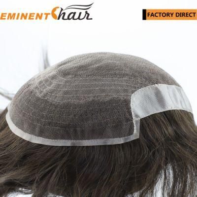Natural Hairline Men&prime;s Human Hair Toupee