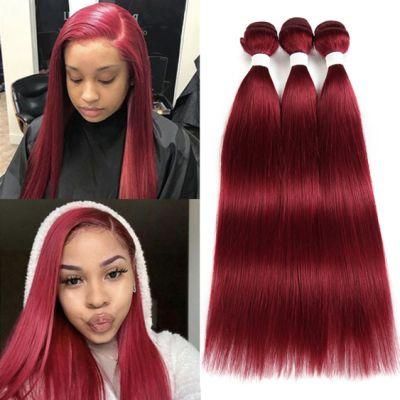 Brazilian Human Hair Straight Hair Bundles Burgundy Red Blonde Brown Color Remy Human Hair Weaving Bundles Extensions