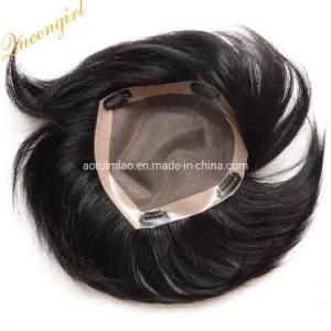 Free Swiss Lace Frontal 100% Virgin Human Hair Indian Men&prime;s Toupee