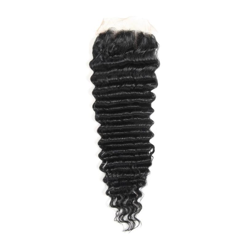 Cuticle Aligned Vrigin Hair 10A 4*4 Deep Wave Lace Closure