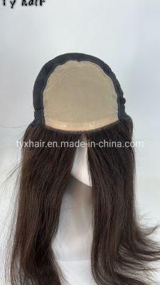 2022 Whole Head Natural Human Remy Hair Growth Monofilament Hand Tied Jewish Wigs for Alopecia
