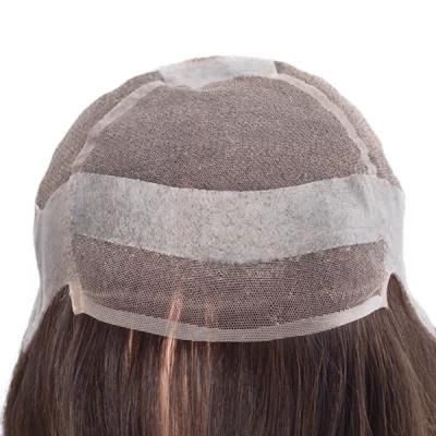 Fine Mono with Thin Skin Round and French Lace Front Female Hair Replacement